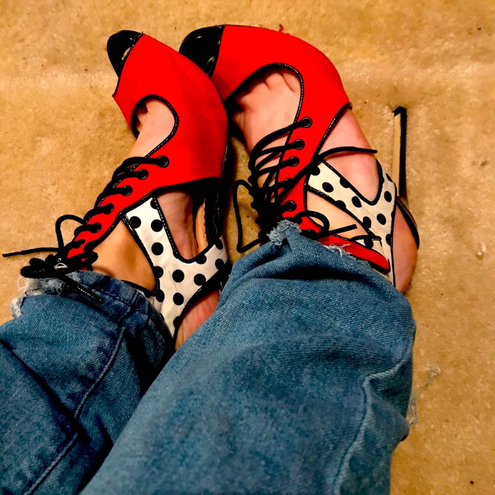 Polka dot stilettos